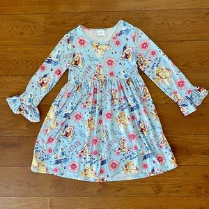 Girls Long Sleeve Disney Princess Dress Size 8 - Like New
